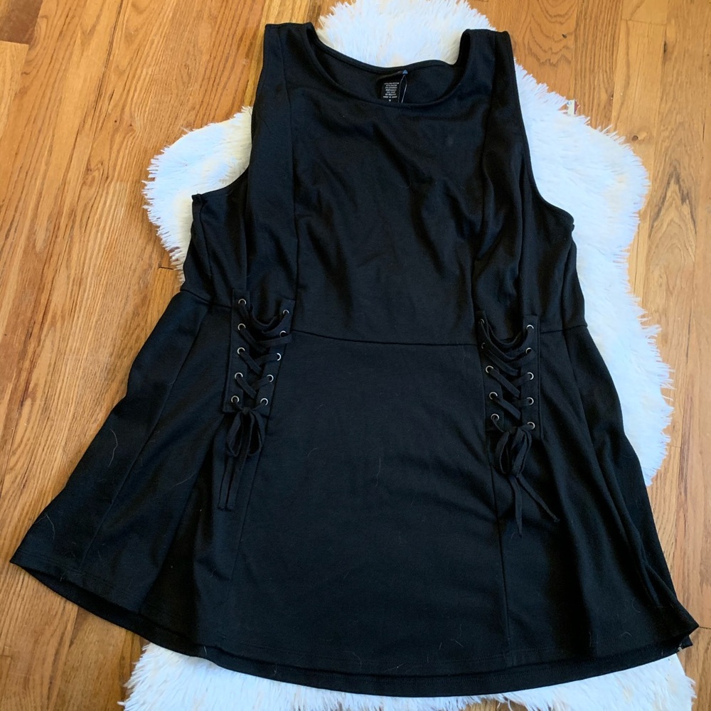 Torrid Black Lace-Up Tank Top